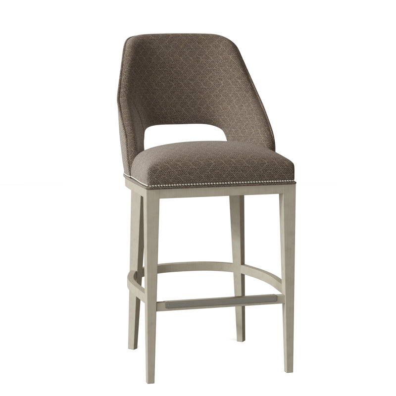 Darien Upholstered Stool, Almond Buff, 9930 Driftwood, Bar Stool (30.5" Seat Height)