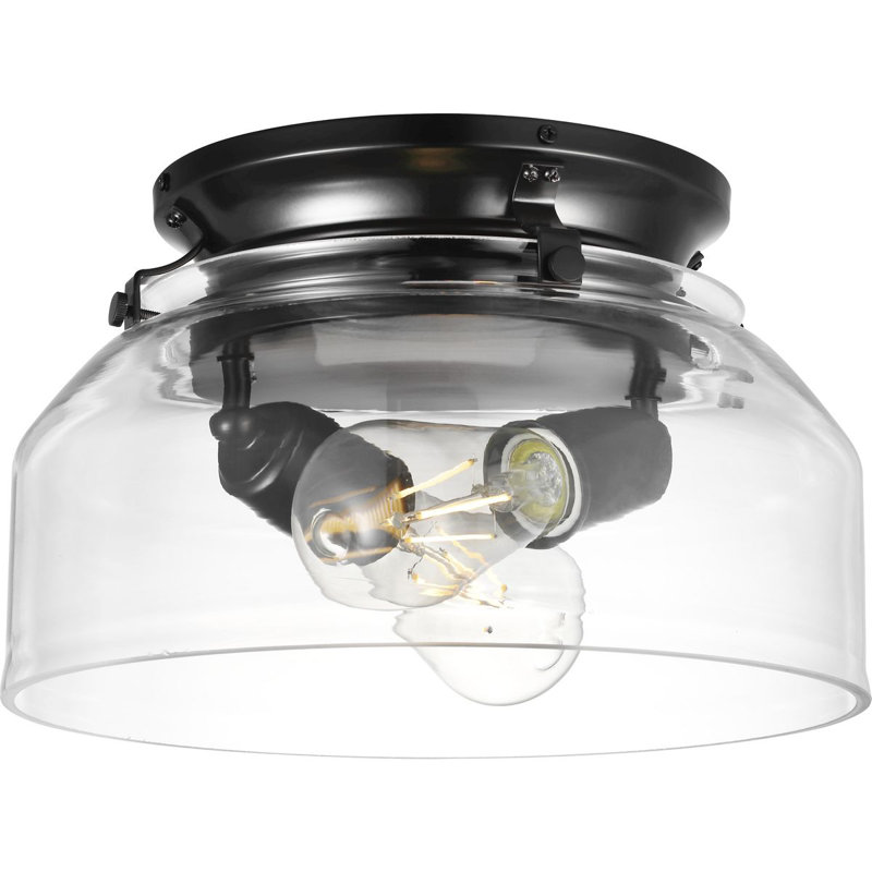 Ventilateur de plafond 2 lumières, Noir mat