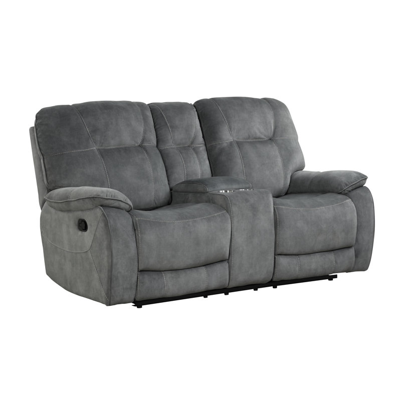 Karliyah Upholstered Reclining Sofa, Gray, 42" H x 75" W x 38" D