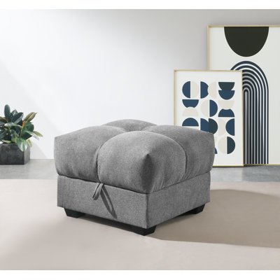 Ajada 69cm Wide Square Solid Colour Ottoman with Storage