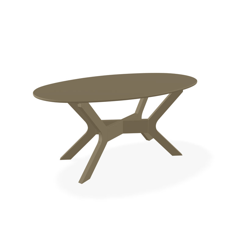24" x 42" Marine Grade Polymer Outdoor Coffee Table, Gray/Beachwood