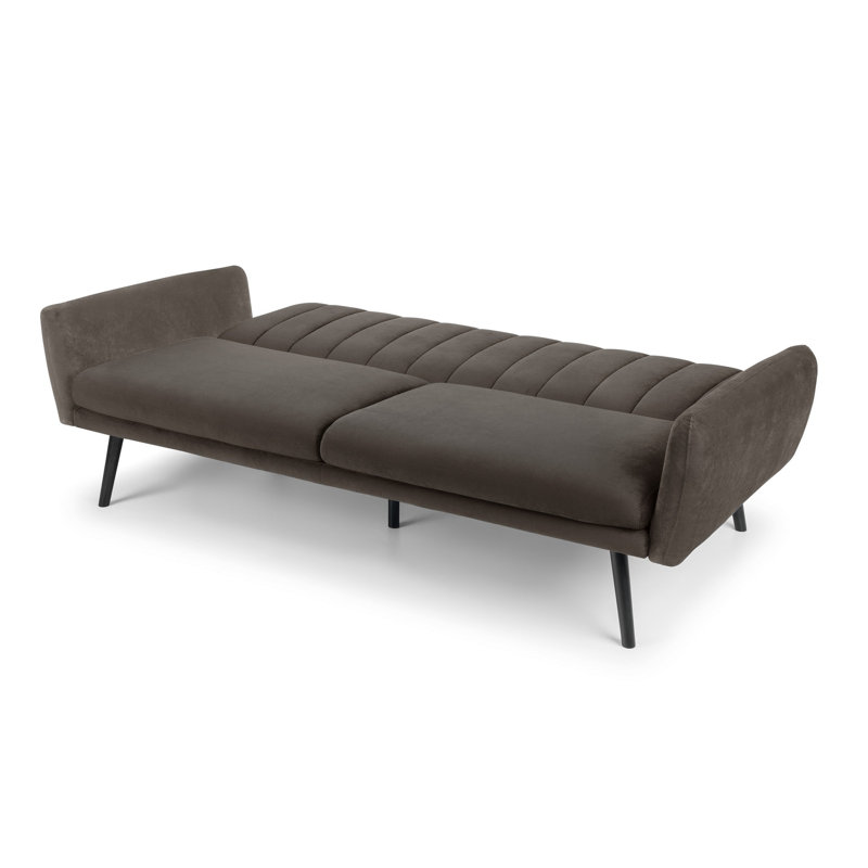 Fortier 3 Seater Velvet Sofa Bed, Grey