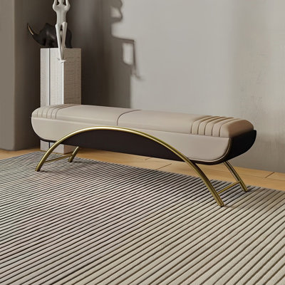 Banc rembourré avec tabouret italien