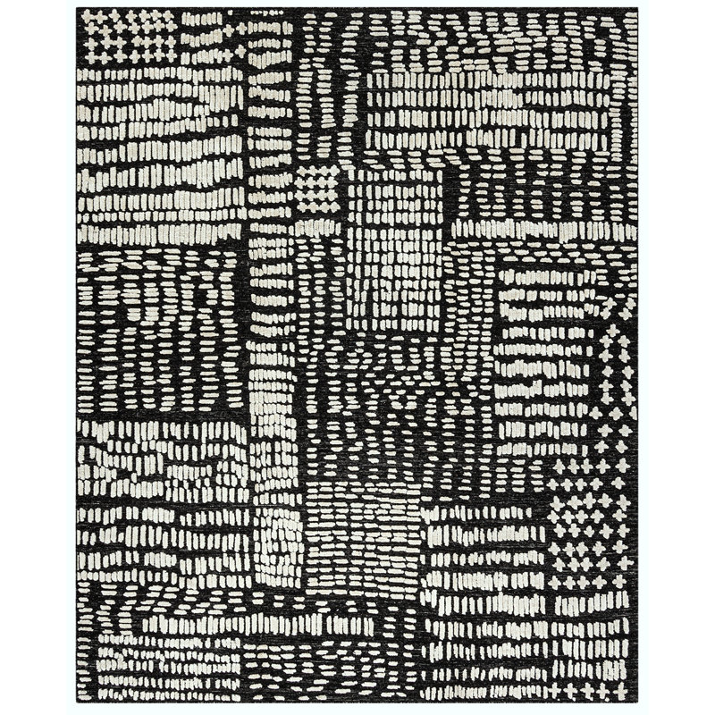 Handmade Wool Geometric Area Rug, Rectangle 12'3" x 14'10"