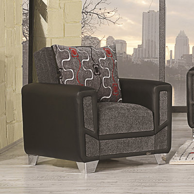 Fauteuil rembourré convertible avec rangement