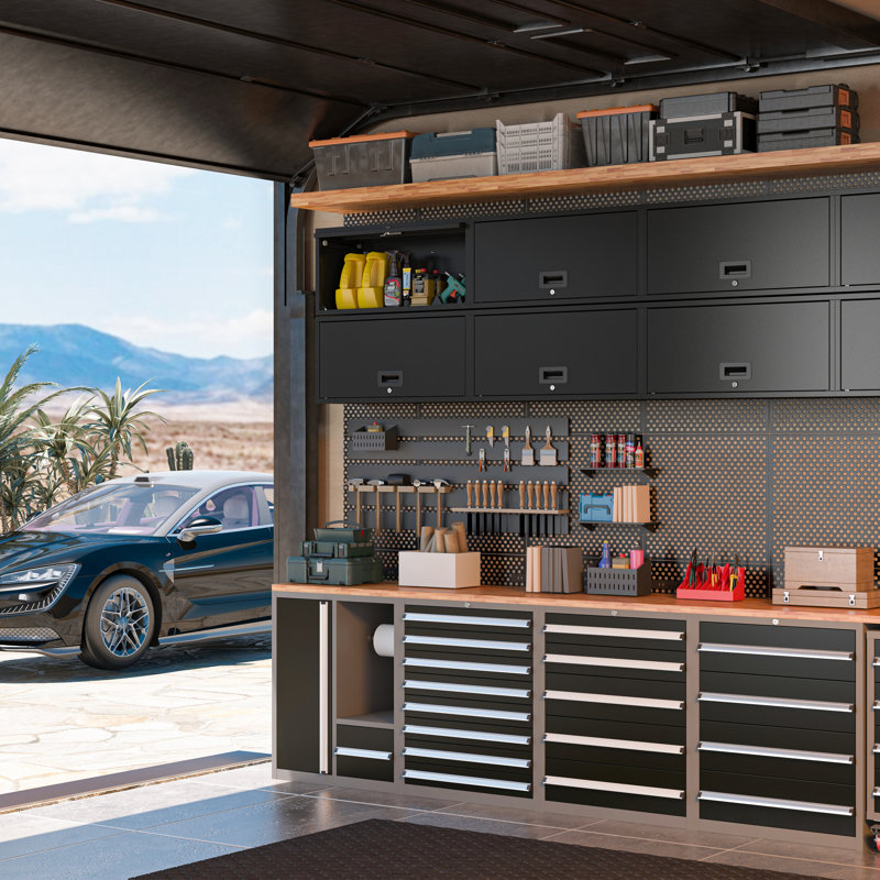Black Metal Garage Storage Cabinet