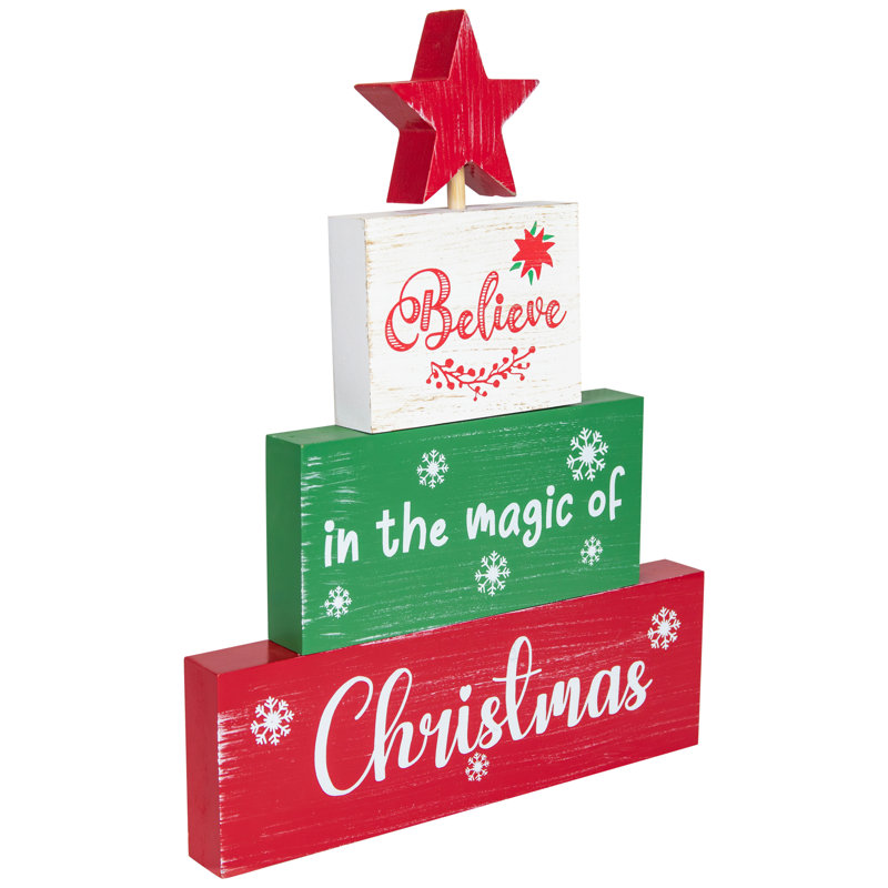 Panneau en bois Believe In The Magic Of Christmas - 12,5 po