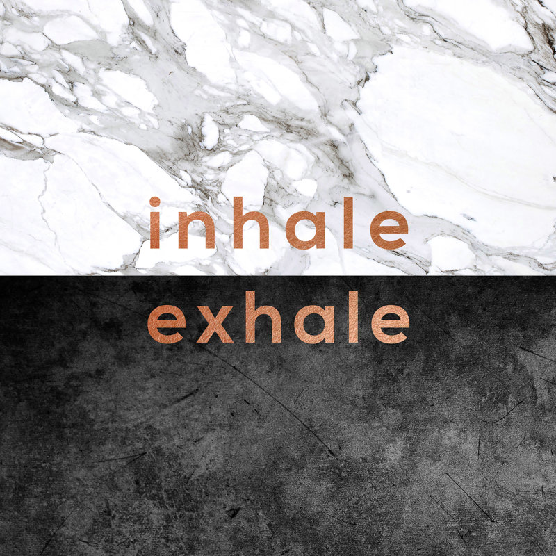 Inhale Exhale Quote - Art textuel, H 12 po x l 12 po, Non, Toile tendue