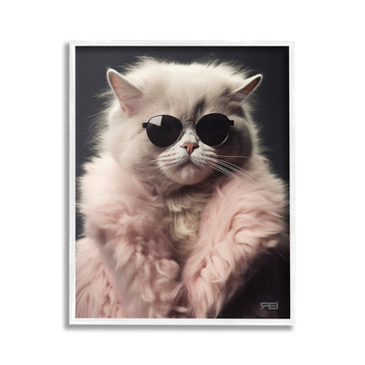 Chat en fourrure encadrée, estampe numérique par RB