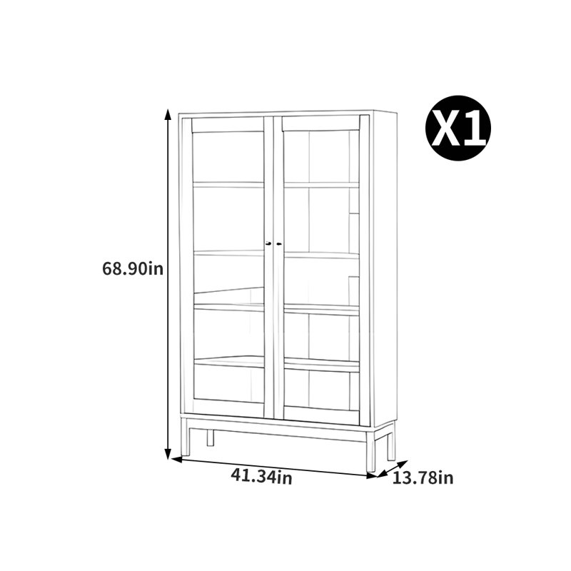American style closed multilayer bookcase