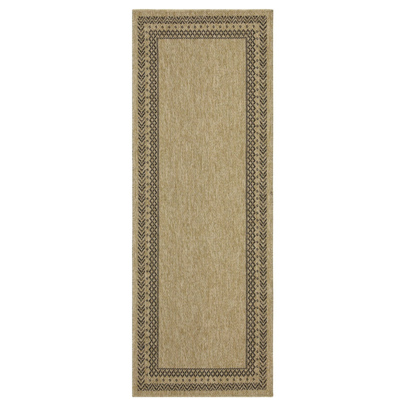 Earth Jute/Black Indoor/Outdoor Area Rug, Runner 2'7" x 7'3"