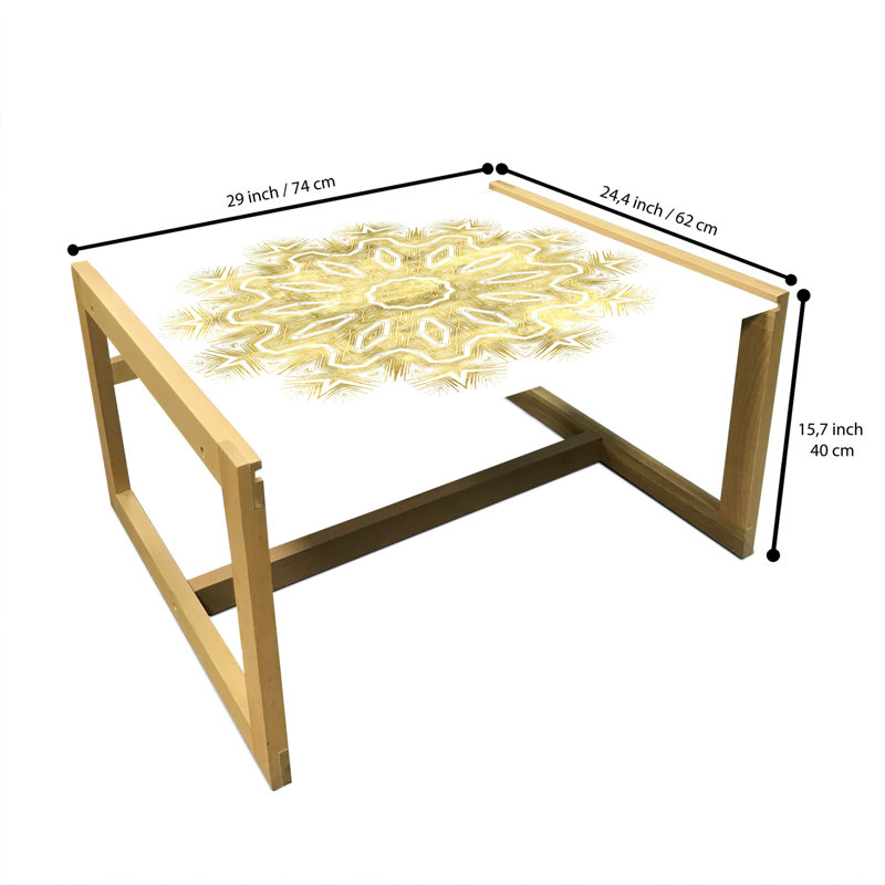 Jaishan Trestle Coffee Table, 40cm H x 74cm W x 62cm D