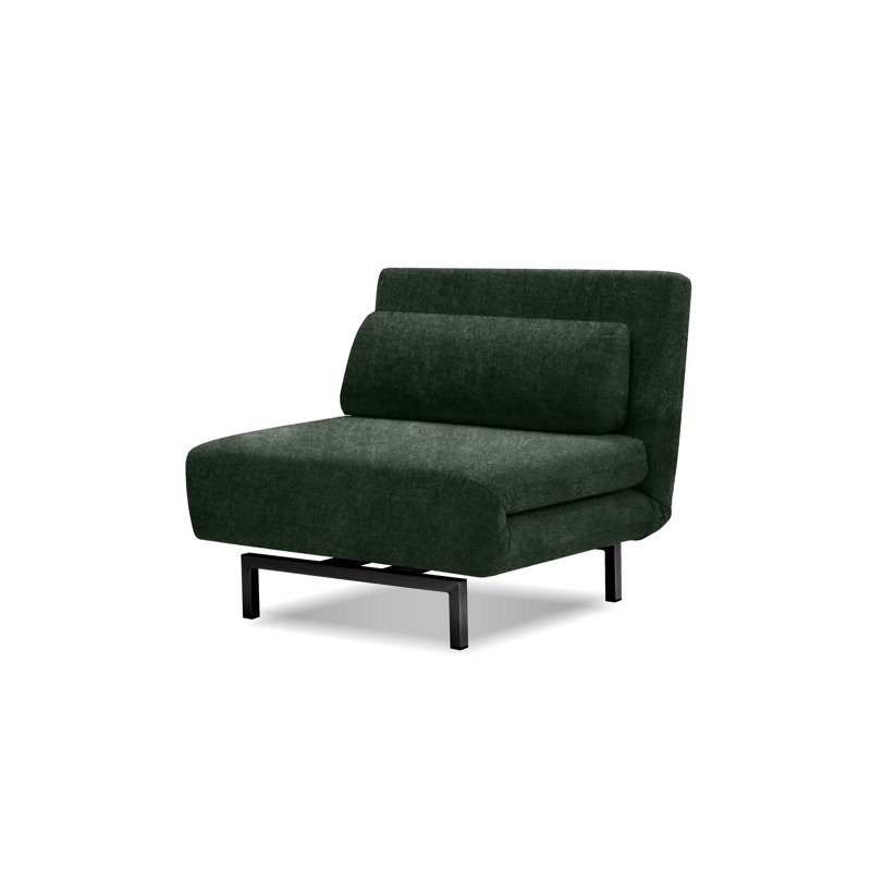 Fauteuil-lit pivotant rembourré Iso, Gris, Noir