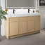 60" Freestanding Bathroom Vanity With White Resin Sink