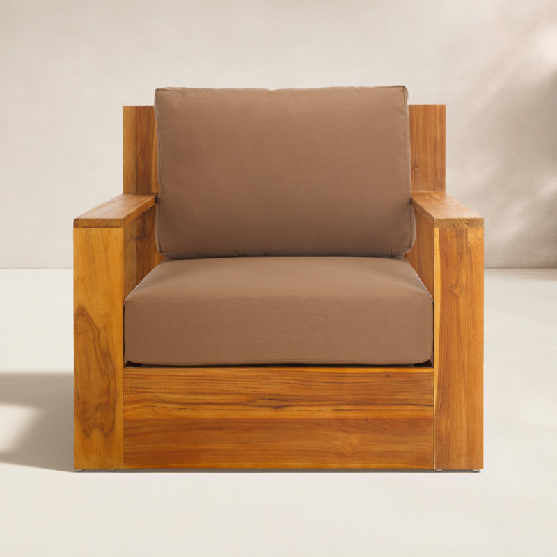 Chaise de patio en teck Azul, Brun