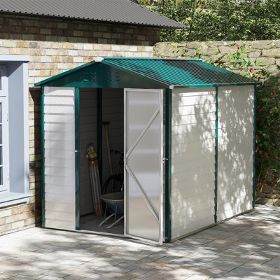 Bouzoun 9 ft. W x 6 ft. D Galvanized Steel Apex Garden Shed