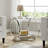 Chrome Frame Glass End&Side Table with Storage