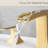 2 8 Inch Widespread Bathroom Faucet In Gold, With Ceramic Cartridge And Geometric Design Basin Manual Operation