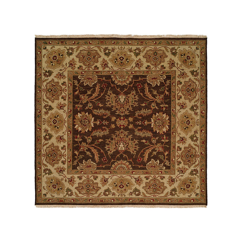 Wool Oriental Indoor Rug, Square 6'