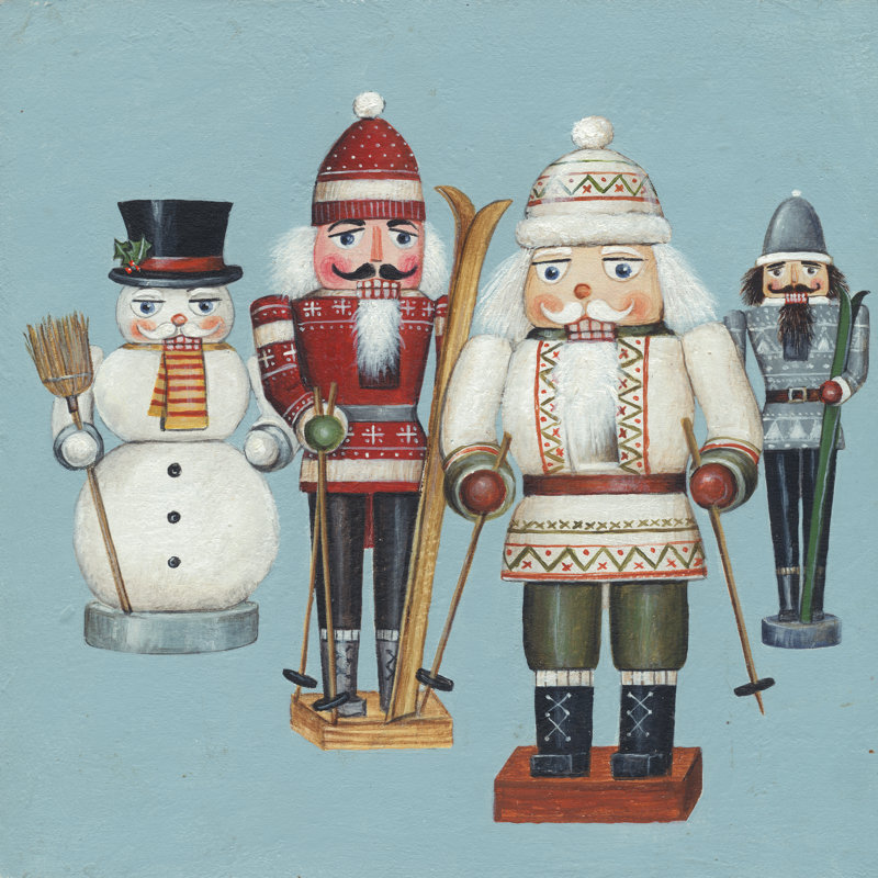 Skier Nutcrackers by David Carter Brown - Wrapped Canvas Art Prints, 76cm H x 76cm W x 3.8cm D