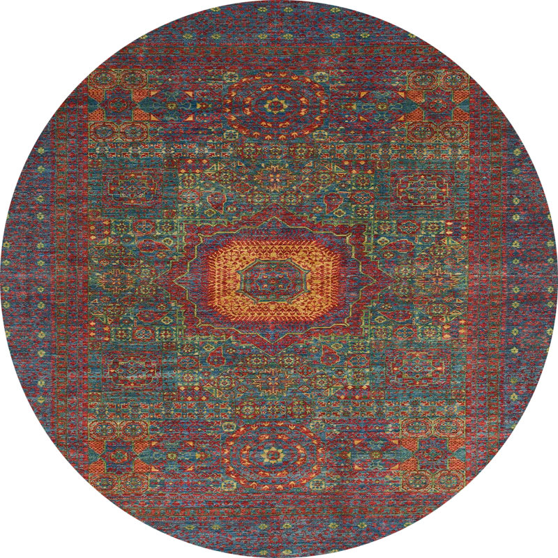 Abstract Indoor Rug, Round 8'