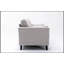 Causeuse Damian en tissu tissé gris clair avec sièges à ressorts ensachés confortables et pieds en bois massif classiques, parfaits pour la vie moderne.