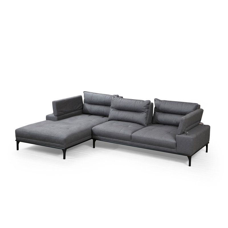 Canapé modulaire à angle large 121,65 po, Face à la gauche, gris