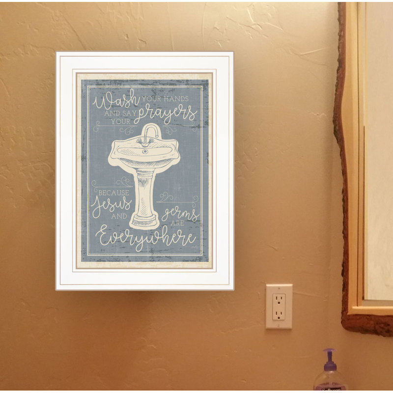 «Wash Your Hands» par Misty Michelle - Reproduction d'art sur papier encadrée, Cadre blanc et or