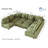 10 Seat Corduroy Convertible Modular Sectional Sofa With Storage, 8 Back Cushion 8 Throw Pillow-932926583