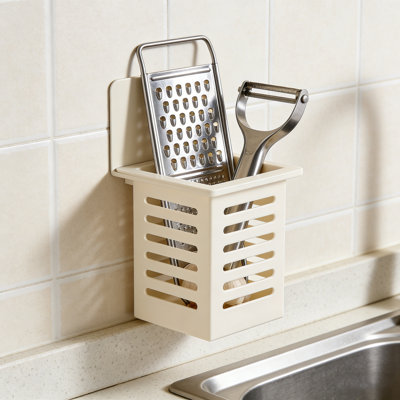 Plastics Basket Wall Mounted Storage Bin Hanging Basket For Kitchen Utensils  Cooking Tools Household Bathroom Laundry Organizer