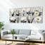 "White Floral Botanical Canvas", ensemble de 3 impressions murales sur toile en relief-1290289461