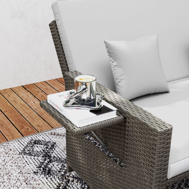130cm Wide Outdoor Rectangle Patio Sectional Set with Cushions