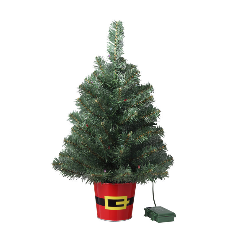Arbre de nuit en pot 20 pouces , Verdure classique avec lumières multicolores