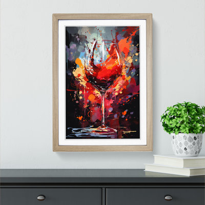 Wine Gestural Art - Framed Print