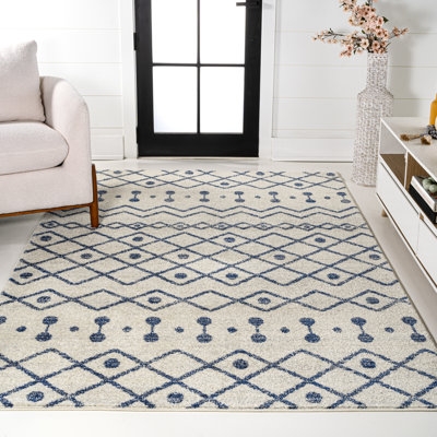 Keiaja Moroccan Beni Souk Cream/Navy Rug