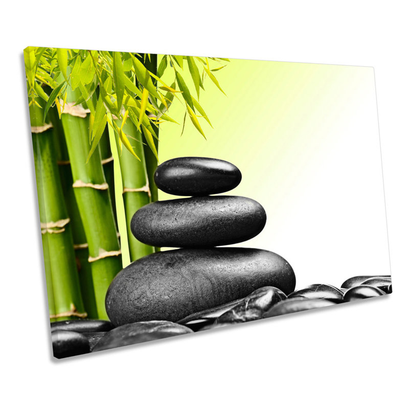 Zen Stones Bamboo Spa - Wrapped Canvas Print, 30.5cm H x 45.7cm W