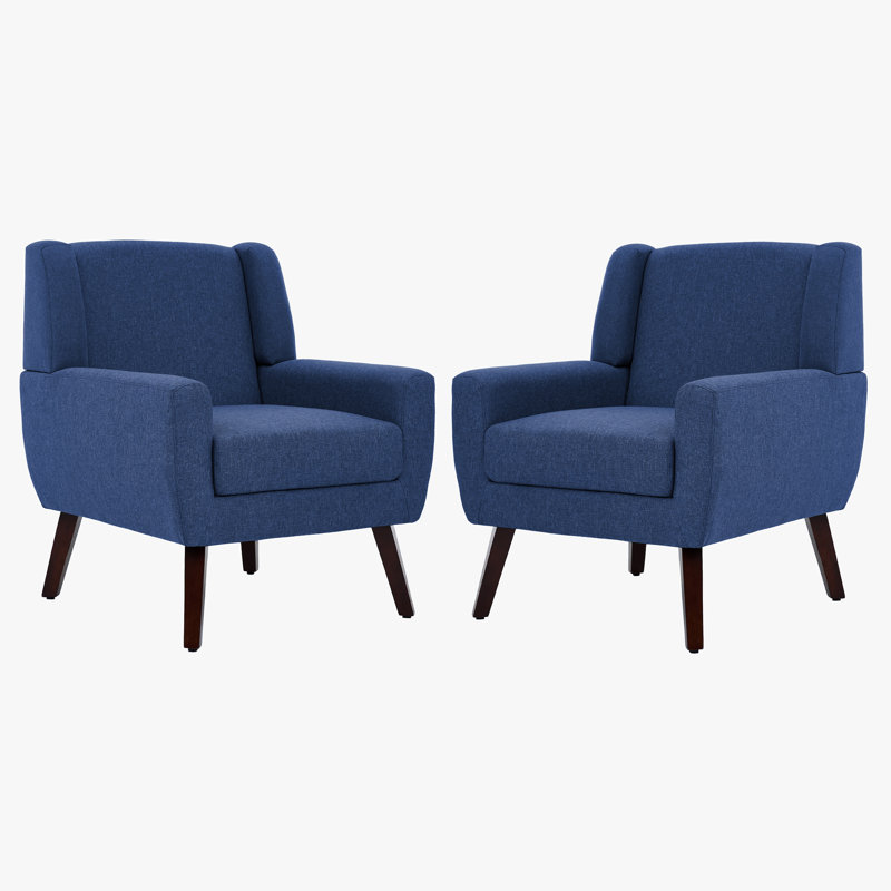 Jaqueze 73.7Cm Wide Armchair, Blue Polyester Blend/Linen