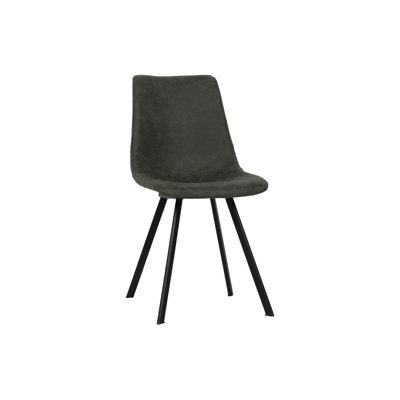 Annalise Mid-Century Modern Leather Dining Chair – Ergonomic Waterfall Seat & Powder-Coated Iron Legs