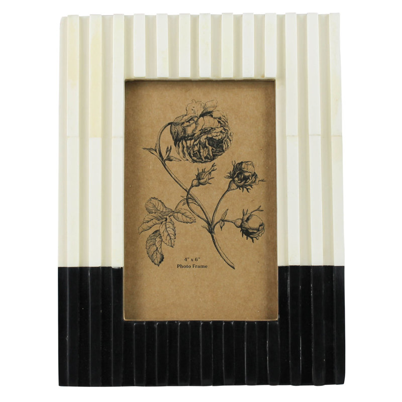 Frame, Bone & Black Resin Square Pipe - 4X6