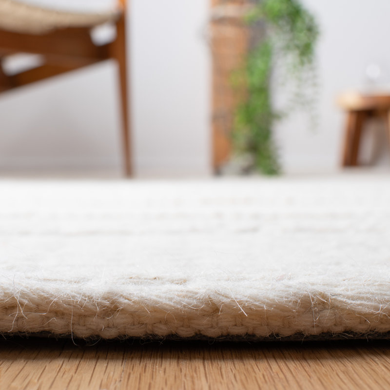 Brookneal Striped Hand-Woven Flatweave Wool/Cotton Natural Area Rug, Rectangle 10' x 14'