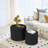 Nesting Coffee Table Set Of 2, Modern Round Coffee Table With Non-Slip Feet, Wood Side Table For Living Room, Bedroom, Office, Balcony, Terrace,Small Space, No Assembling, Matte Black