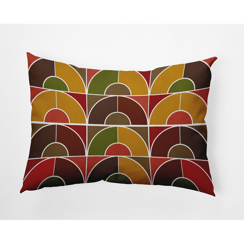 Coussin décoratif Geom Arches, Érable rouge, 14 po x 20 po