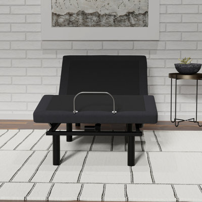 Twin Xl Adjustable Base With Zero , Massages & Programmable Memories Dark Grey Finish, Voice Command 16-button Remote