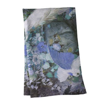 Serviette de thé peacock avec fleurs