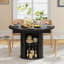 Table de salle à manger extensible 55 po pour 4 à 6 personnes avec base cannelée et grande armoire de rangement Avenley-1482317489