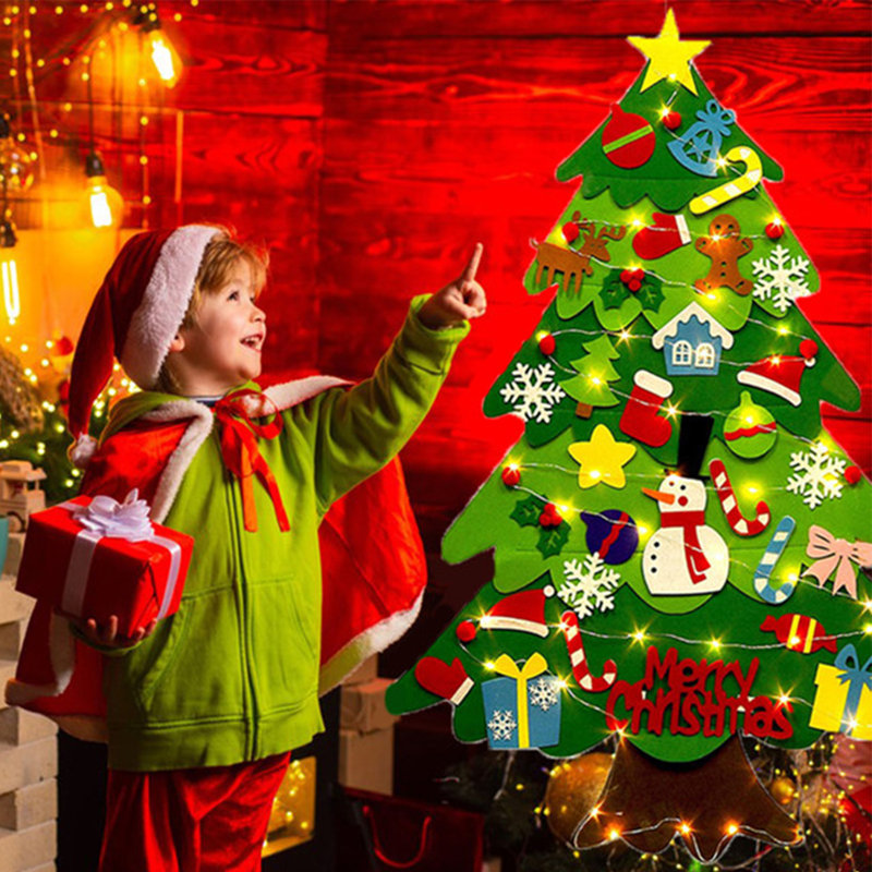 Ensemble d'arbres de Noël en feutre 3,2 pi