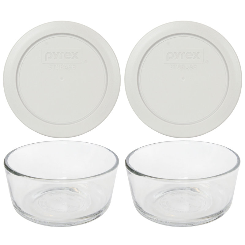 Bols en verre Pyrex 7200 et couvercles assortis 7200 PC, Argent élégant