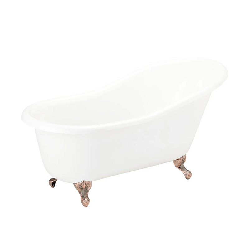 57" Erica Cast Iron Clawfoot Soaking Tub, Oil Rubbed Bronze