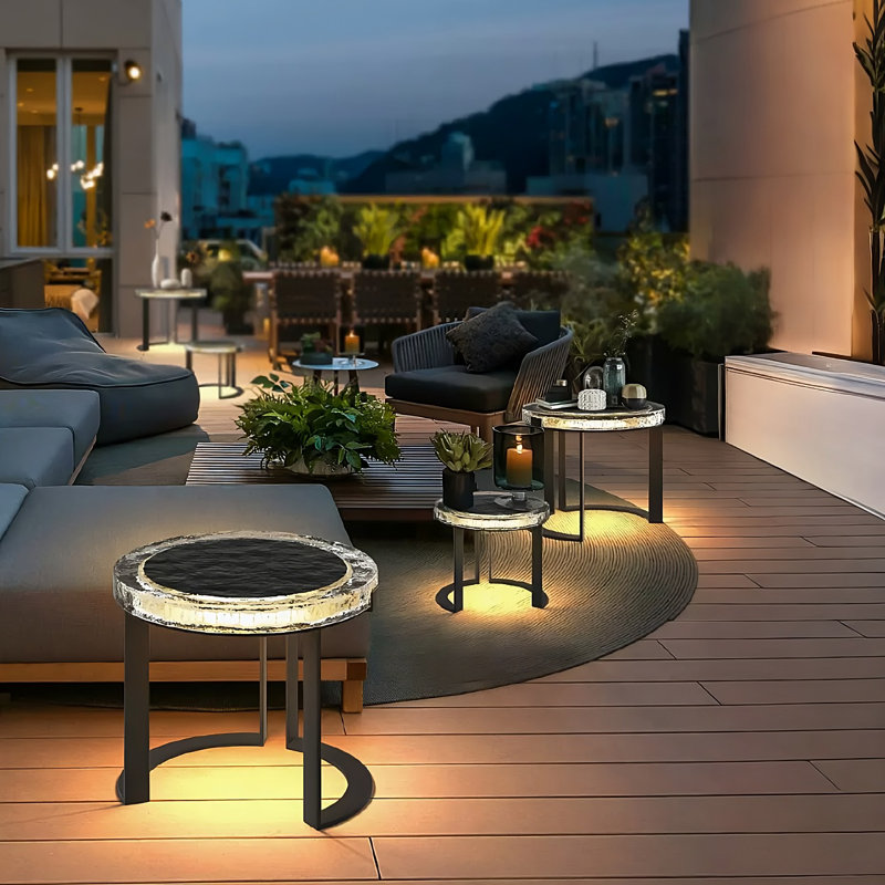 Table de bout à DEL avec énergie solaire intégrée, Petit
