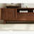 Walnut TV Cabinet Retro with Rattan
